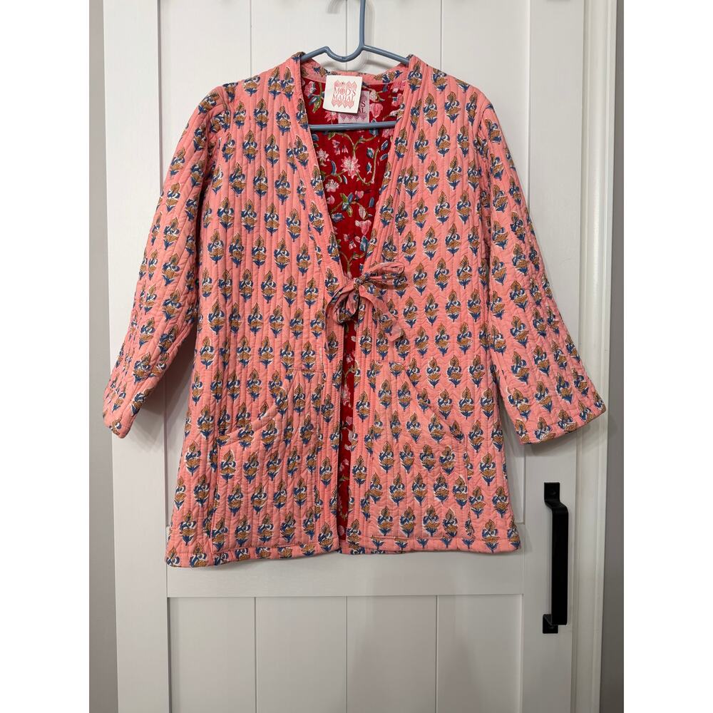 Mod’s Mahal new with tag quilted reversible jacket sz Small in pink and red